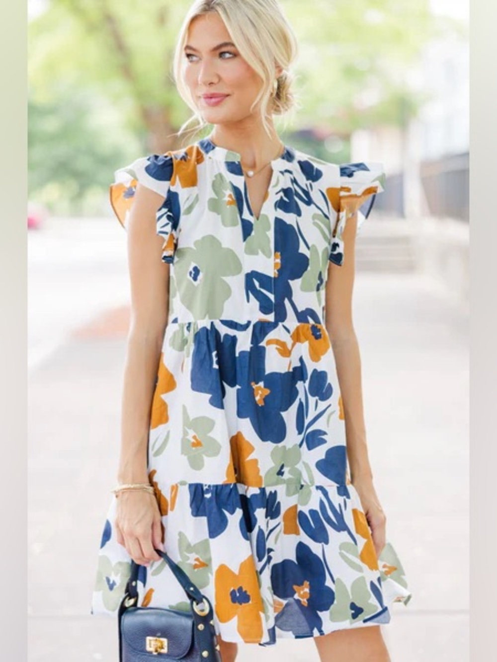 At This Time Olive Green Floral Dress for Shop the Mint. Medium